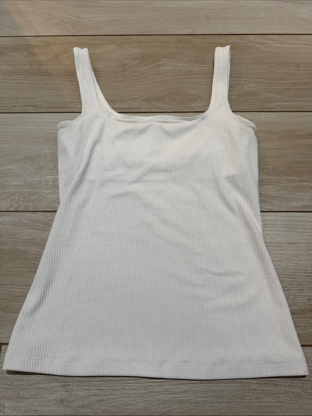 ALO Yoga White Ribbed Tank Top